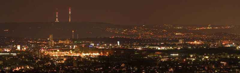 Vorschaubild Panorama Grossraum Stuttgart bei Nacht