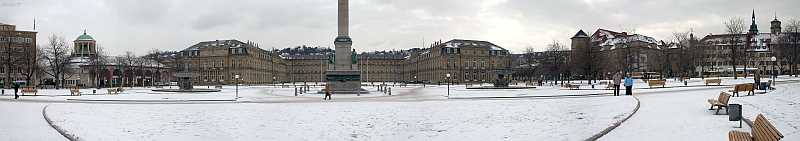 Voschau Panorama Stuttgart Schlossplatz Winter